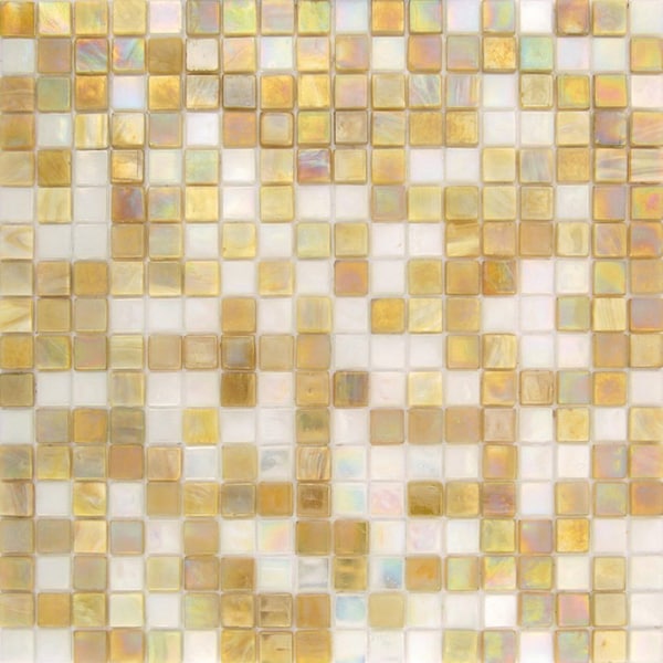 Apollo Tile Mingles 11.6inx11.6in Glossy Yellow Gold and White Glass Mosaic Wall Floor Tile 18.69 sqft/cs, 20PK MIX1588BG336A - main